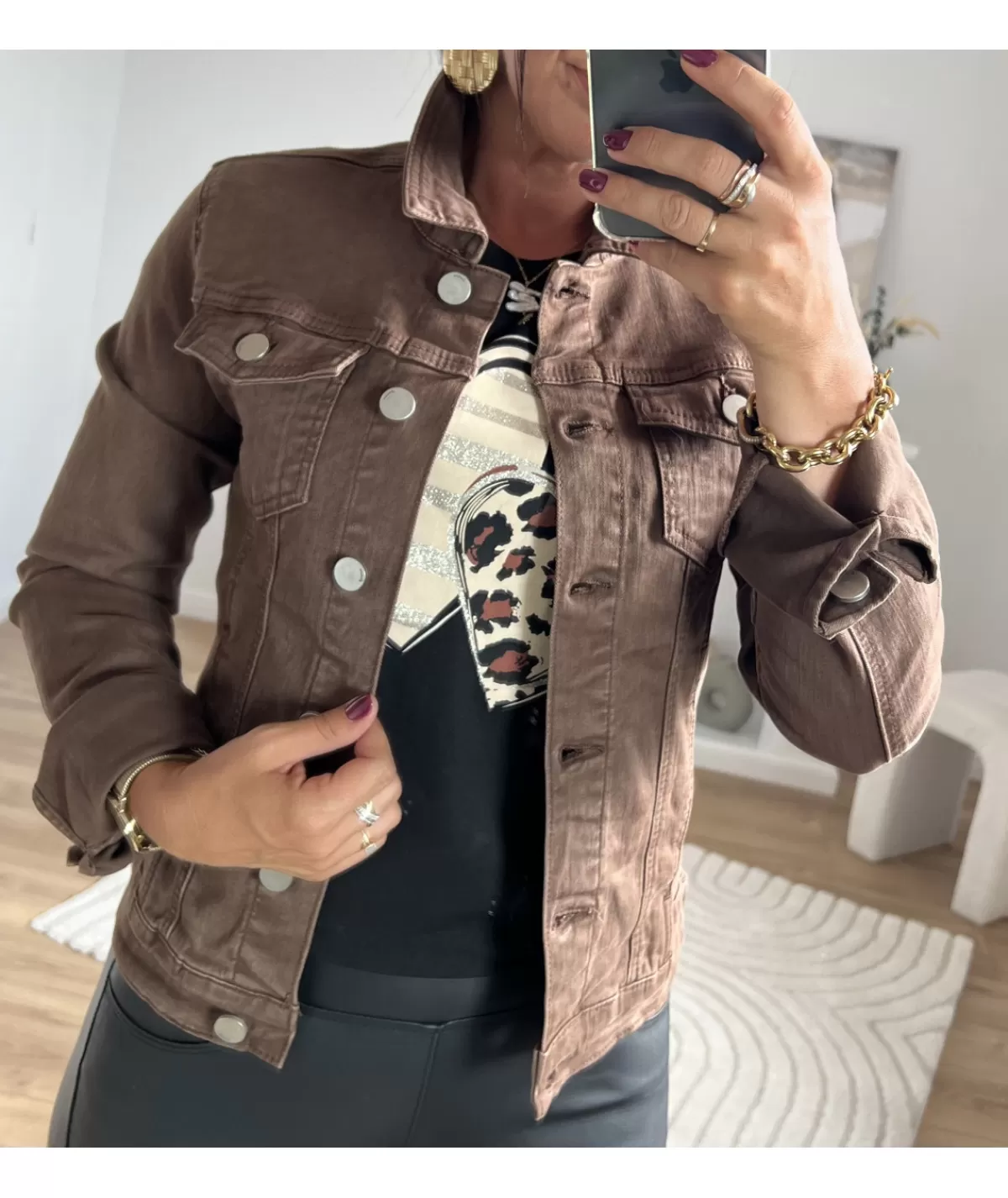 La boutique de Lilie Vestes>VESTE EN JEANS MATHIEU Chocolat