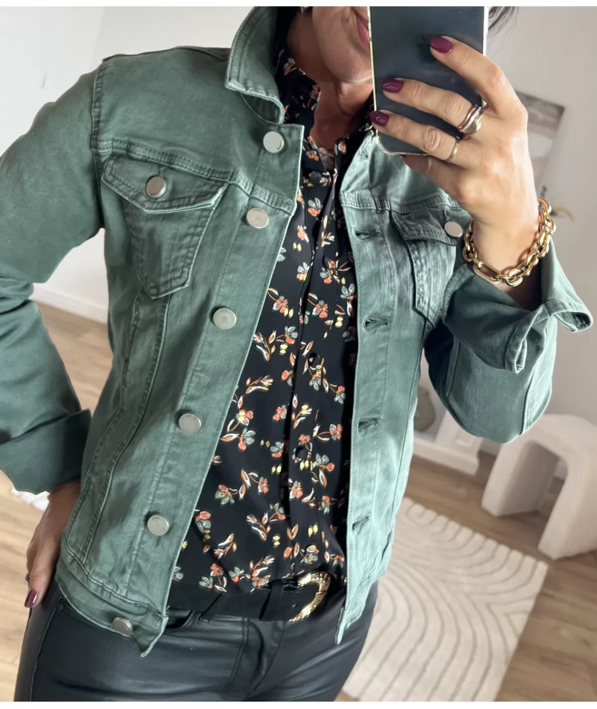 La boutique de Lilie Vestes>VESTE EN JEANS MATHIEU Vert