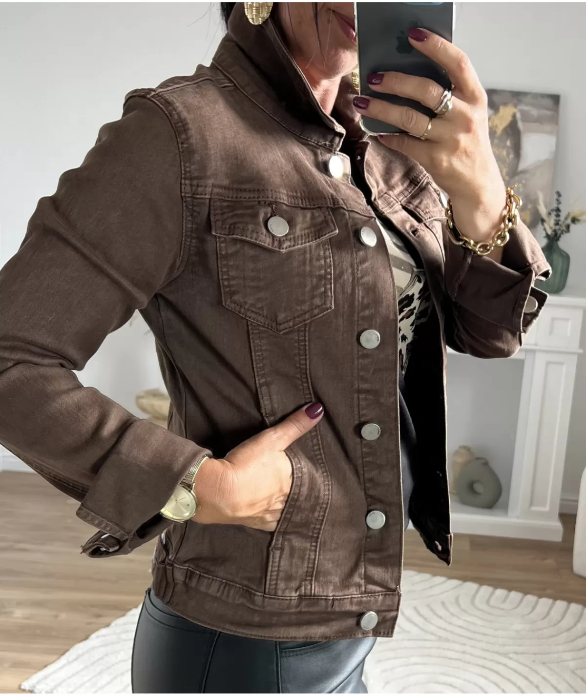 La boutique de Lilie Vestes>VESTE EN JEANS MATHIEU Chocolat