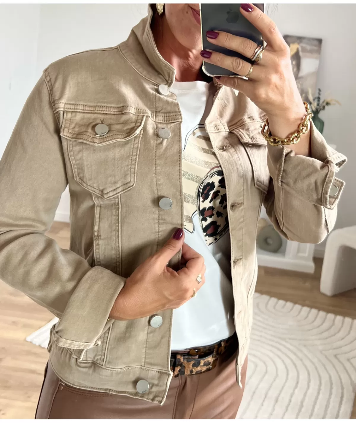 La boutique de Lilie Vestes>VESTE EN JEANS MATHIEU Taupe