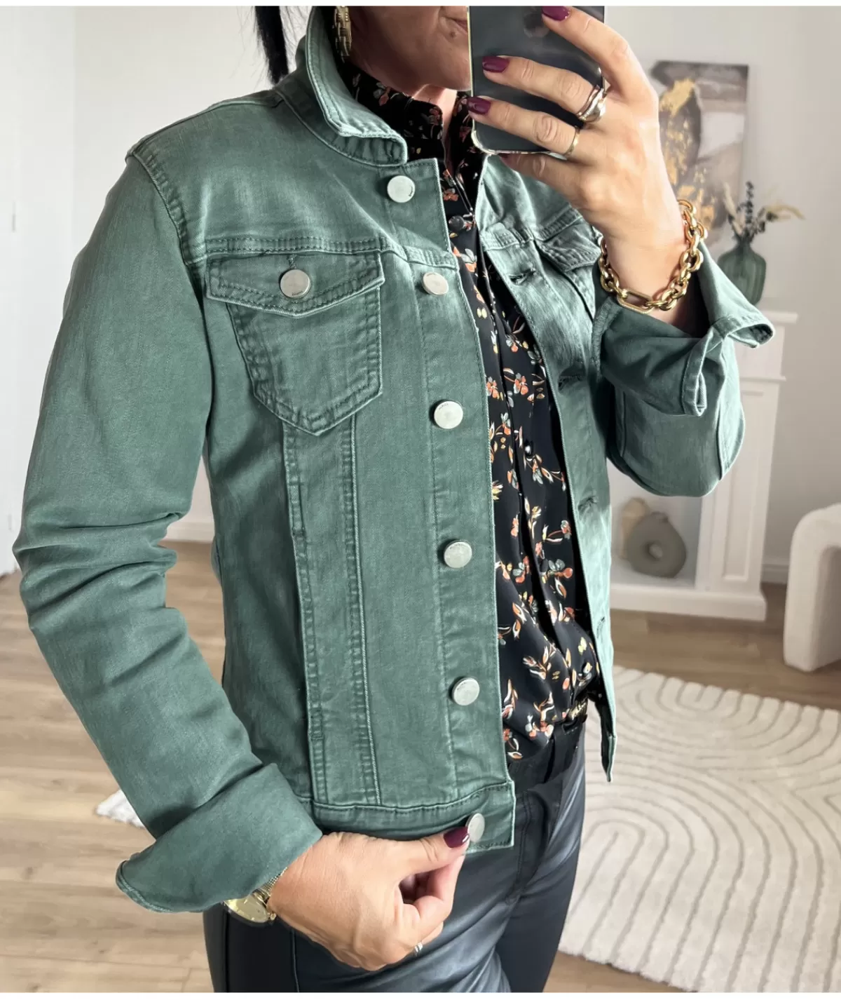 La boutique de Lilie Vestes>VESTE EN JEANS MATHIEU Vert