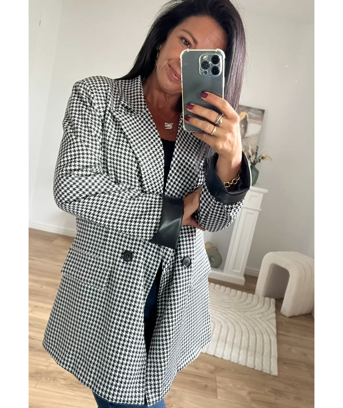 La boutique de Lilie Vestes>VESTE MARGUERITE Noir