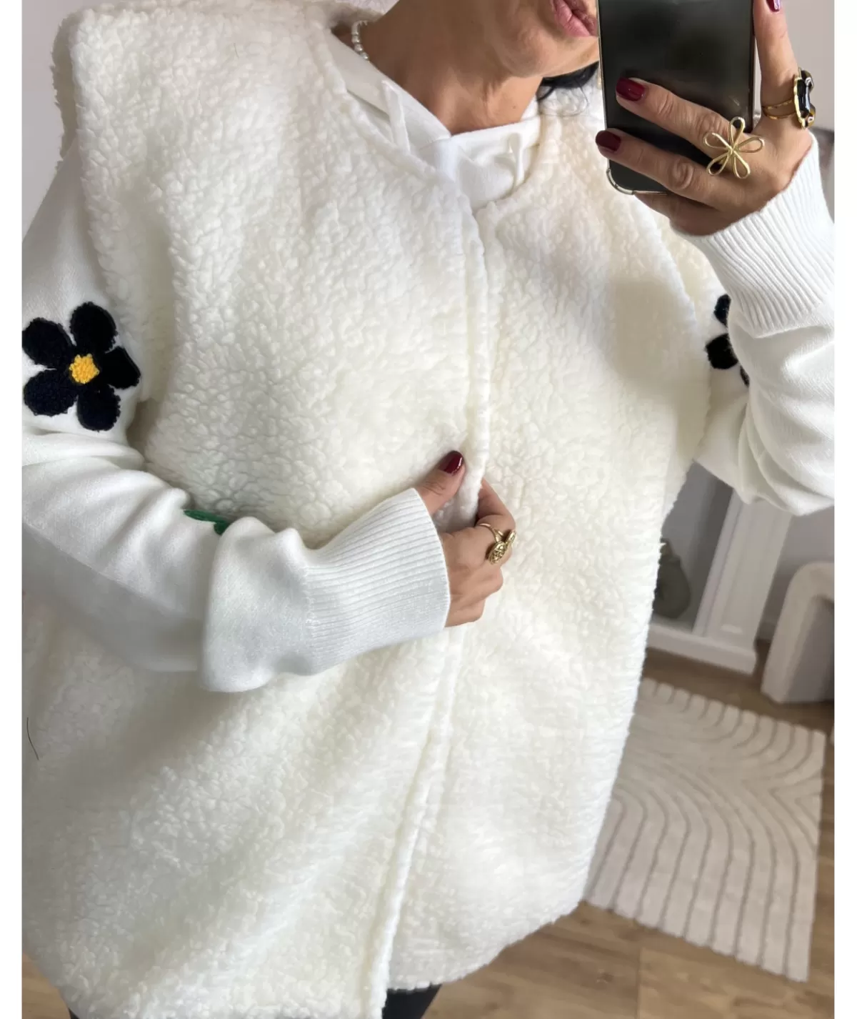 La boutique de Lilie Vestes>VESTE SANS MANCHES CYNDI Blanc