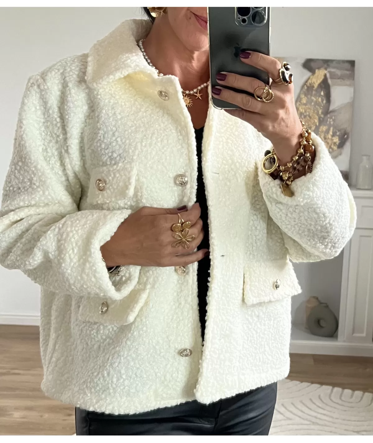 La boutique de Lilie Vestes>VESTE SIDONIA Blanc