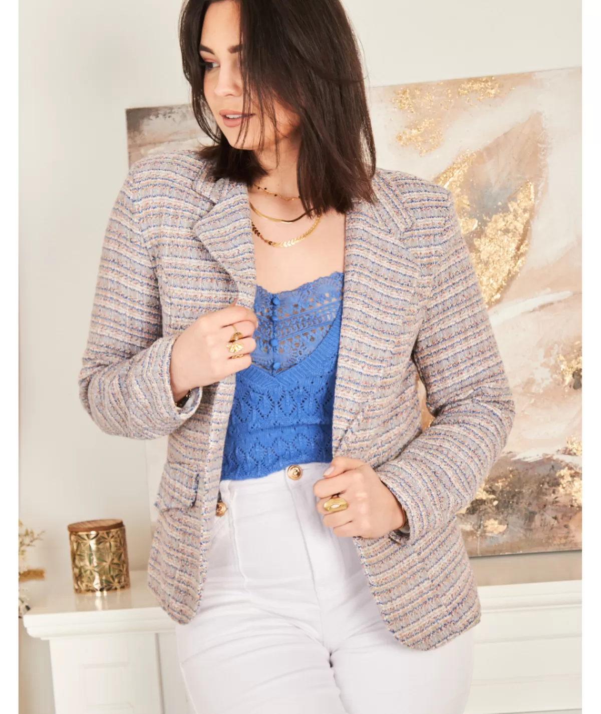 La boutique de Lilie Vestes>VESTE SIDONIE Bleu