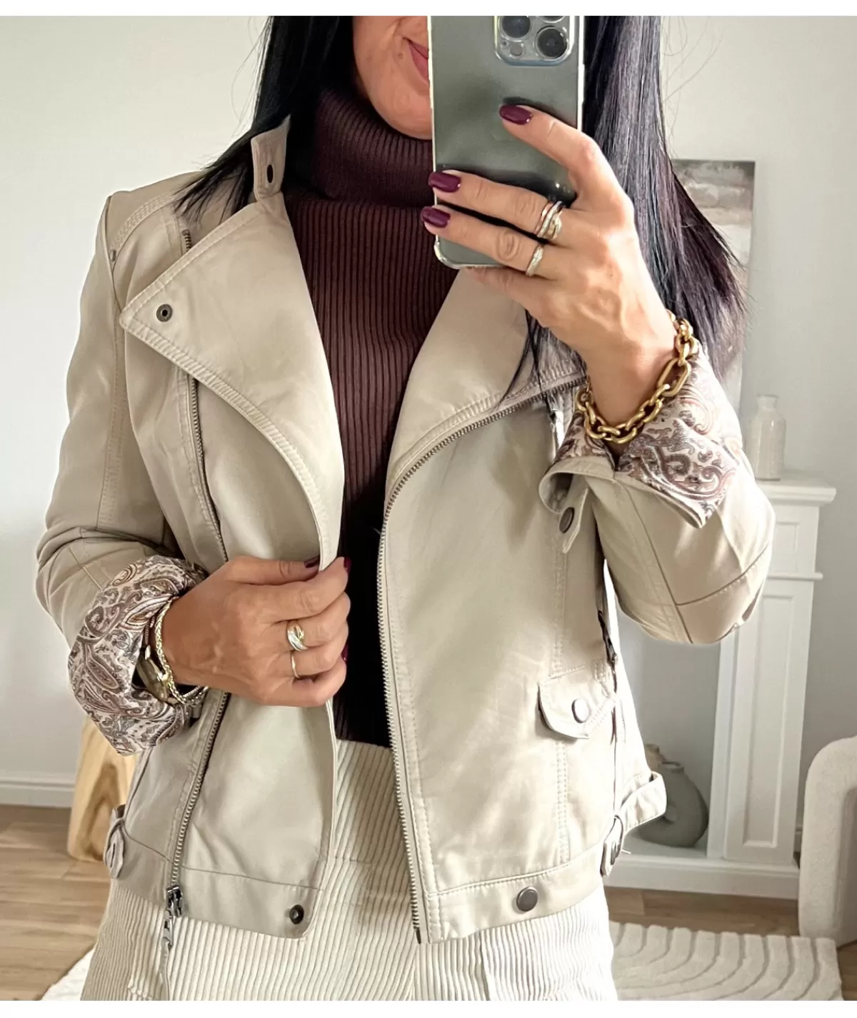 La boutique de Lilie Vestes>VESTE SIMILI ANTOINE Beige