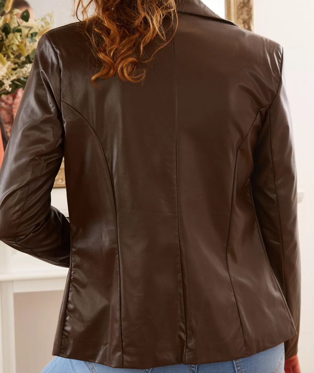 La boutique de Lilie Vestes>VESTE SIMILI INGRID III Marron